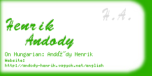 henrik andody business card